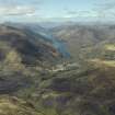 General oblique aerial view looking towards Loch Leven centred on the village, taken from the E.