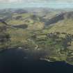 General oblique aerial view of Inverscaddle Bay centred on the country house, taken from the ESE.
