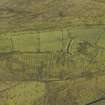 Oblique aerial view centred on the remains of the settlement, rig and field banks, taken from the NE.