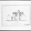 Ballindalloch Castle.
Mechanical copy of drawing.
North elevation of Castle as it stood prior to alterations, 1847. Principal entrance then on this side. 'No. 6'
Titled: 'North Elevation'.
Signed: 'Mackenzie & Matthews'.
