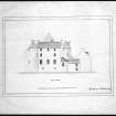 Ballindalloch Castle.
Mechanical copy of drawing.
South elevation of Castle as it stood prior to alterations, c.1847. 'No. 8'
Titled: 'South Elevation'.
Signed: 'Mackenzie & Matthews'.