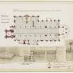 Plan and details of ruins of old cathedral, showing paving layout.