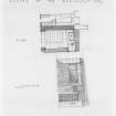 Plan and elevation of Chapel of the Resurrection in ruins of old cathedral.