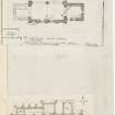 Ink sketch plan of Duddingston Church and Dalkeith Kirk.
'MEMORABILIA, JOn. SIME  EDINr.  1840'