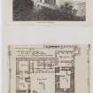 Digital copy of page 20 verso: Engraving and plan of ground floor of Crichton Castle.
'MEMORABILIA, JOn. SIME  EDINr.  1840'