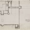 Digital copy of page 25 verso: Part of ink sketch plan of Hatton House.
Insc. "Hatton House, 8 miles West from Edin.r  May 1807"
'MEMORABILIA, JOn. SIME  EDINr.  1840'
