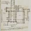 Digital image of page 46 A: Ink sketch plan of Paisley Abbey
'MEMORABILIA, JOn. SIME  EDINr.  1840'