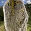 Upper Manbean Pictish symbol stone. View of symbol-incised face