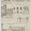 Digital copy of page 81 verso: Ink sketches of Dunkeld and Dunblane Cathedrals.
'MEMORABILIA, JOn. SIME  EDINr.  1840'