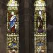 Interior.  Steven Chapel.  View of stained glass window by Burlison & Grylls