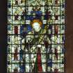 Interior. View of nave Stained glass window by Charles E Kempe