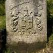 View of gravestone dated 1738