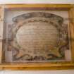 Interior. Ground floor. Access corridor. Commemoration tablet. Detail