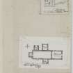 Digital copy of page 25: Ink sketch plans of Borthwick Castle, Lasswade Church and Midcalder Church.
'MEMORABILIA, JOn. SIME  EDINr.  1840'