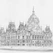Digital copy of view of City Chambers in Glasgow.