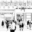 Drawing of Cumbernauld Town Centre by Michael Evans.