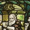 Interior. Detail of N transept stained glass window by F Hase Haydon of Abbey Studio