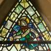 Interior. Detail of stained glass window