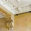 Interior. Ground floor. Entrance hall. Ceiling cornice and corbel. Detail