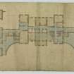 Plan of Basement Floor. Proposed additions and alterations for R F McEwen.
