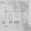 Additions and alterations for R F McEwen.
Revised west elevation of music room