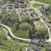 Oblique aerial view centred on the remains of the Motte, taken from the NNW.