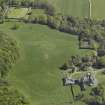 General oblique aerial view of the castle, country house and walled garden, taken from the WSW.