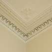 Interior. Ground Floor. Meeting room former 19th century Library, detail of cornice