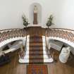 Interior. Main stairwell, view from upper landing to ground floor