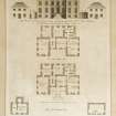 Interior. Ground floor, study, detail of (unexecuted) design for Fasque by William Adam from Vitruvius Scoticus.