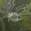 Oblique aerial view centred on the Millenuim Wheel and canal, taken from the W.