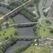 Oblique aerial view centred on the bridges, Stirling, taken from the NNW.