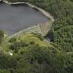 Oblique aerial view centred on the dam, taken from the W.