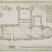 Digital copy of page 49 verso: Ink sketch plan of Dalmeny Church
Insc. "Ground Plan of Dalmeny Kirk, Linlithgowshire. Monday 10th May 1847. Jn. Sime"
'MEMORABILIA, JOn. SIME  EDINr.  1840'