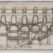 Digital copy of page 60 verso: Ink sketch of section of Nave of Dunfermline Church
Insc. "Section of Nave from East to West"
'MEMORABILIA, JOn. SIME  EDINr.  1840'
