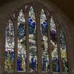Interior. N Transept Stained glass window by Douglas Strachan dated 1914 of The Creation