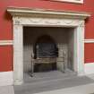 Interior. Dining room, detail of fireplace