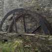 View of remains of waterwheel.