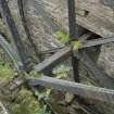 Detail of waterwheel pit and axle as it enters the mill building.