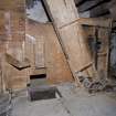 Interior. Ground floor. Milling area. View of bucket elevator and fanner.