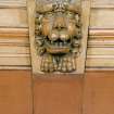 Interior.  Detail of carved wooden lion in Ante-Room.