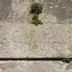 Detail.  Carved stone on Gate Pier 'CAR H W Posuit'.