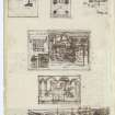 Page 60 verso: Ink sketches of details from interior of Dunfermline Church
'MEMORABILIA, JOn. SIME  EDINr.  1840'