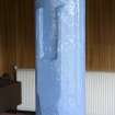 Interior. Detail of cast-iron column and canopy bracket