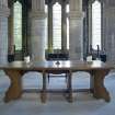 Interior. Chancel. view of communion table and servers' chairs