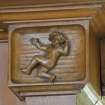 Interior. Ground floor. Drawing room carved pilaster capital. Detail