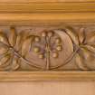 Interior. Ground floor. Drawing room carved pilaster capital. Detail