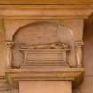 Interior. Ground floor. Drawing room carved pilaster capital. Detail