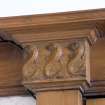 Interior. Ground floor. Dining room carved pilaster capital. Detail