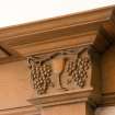 Interior. Ground floor. Dining room carved pilaster capital. Detail